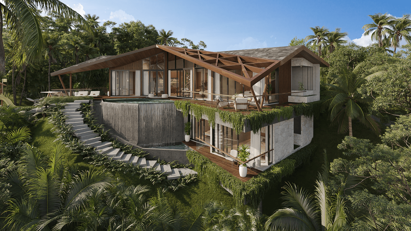 OFFPLAN OCEAN AND VALLEY VIEW 4 BEDROOM VILLA FOR SALE FREEHOLD IN LOMBOK BE-2330 